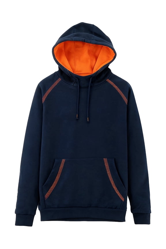 FR Hoodies for Men Pullover, 7.5oz Lightweight Flame Resistant Sweatshirt, NFPA 2112 CAT2 Long Sleeve Welding Work Shirt Navy XL