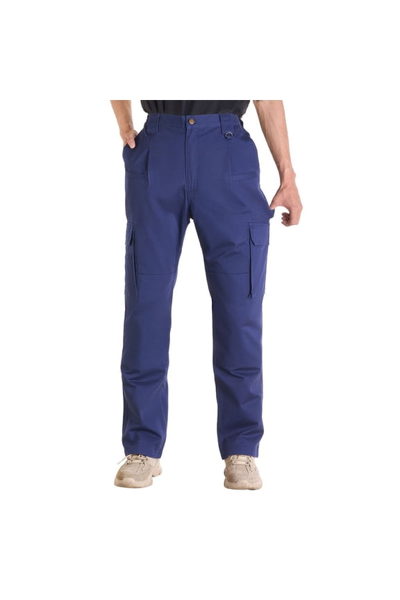 FR Pants for Men Flame-Resistant Cargo Pants Multi-Pockets L Dark Blue