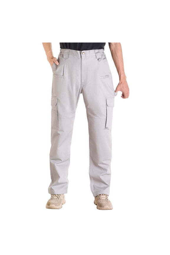 FR Pants for Men Flame-Resistant Cargo Pants Multi-Pockets XXL Size Gray