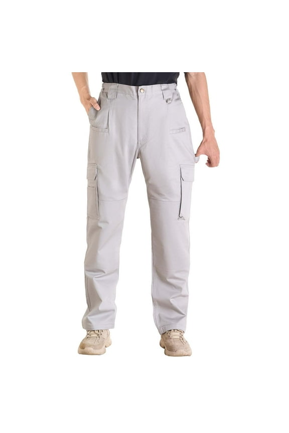 FR Pants for Men Flame Resistant Work Pants Multi-Pocket XXL Gray Cotton Welding & Grinding