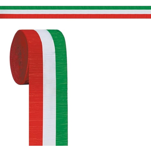 FR Red, White & Green Crepe Streamer Party Accessory (1 Count)
