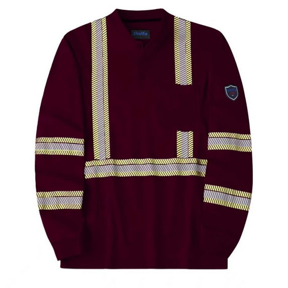 UNIFU FR Hi-Vis Shirts 7OZ Lightweight High Visibility Reflective Flame Resistant NFPA2112 100% C Welding Men’s Safety Shirt