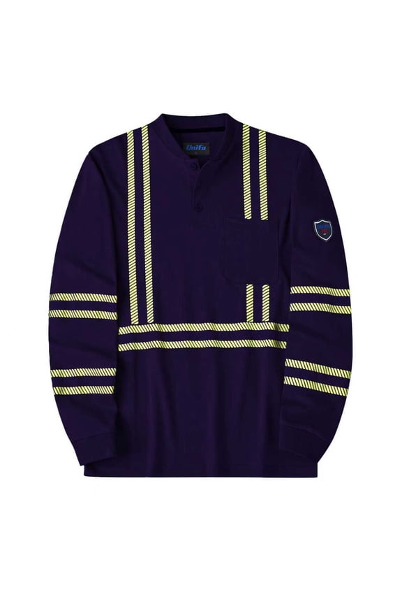 FR Hi-Vis Shirts 7OZ Lightweight High Visibility Reflective Flame Resistant NFPA2112 100% C Welding Men’s Safety Shirt