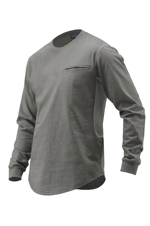 FR Shirts for Men, 5.5oz Lightweight Flame Resistant Shirt, NFPA 2112 CAT2 Certified Long Sleeve Work Clothing Gray M