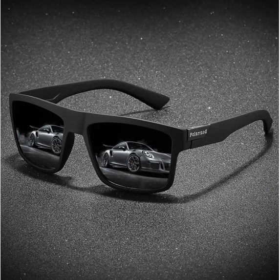 Sports Polarized Sunglasses Square Light Weight Driving Shades Black
