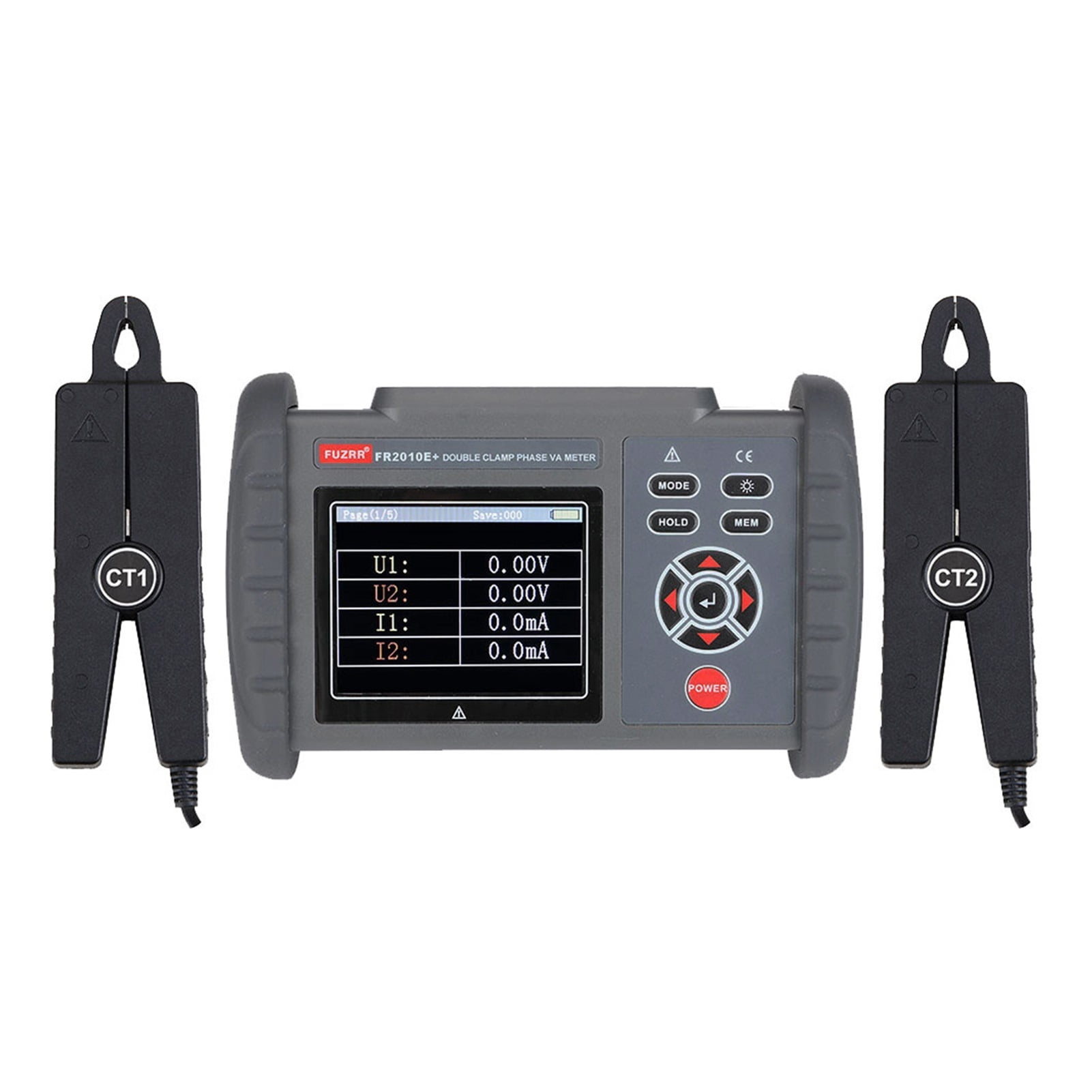 FR2010E+ Double Clamp Phase Voltmeter For Measuring Voltage, Current, Power, Power Factor, Frequency, And Phase