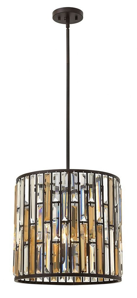 Gemma Vintage Bronze Crystal 3-Light LED Pendant