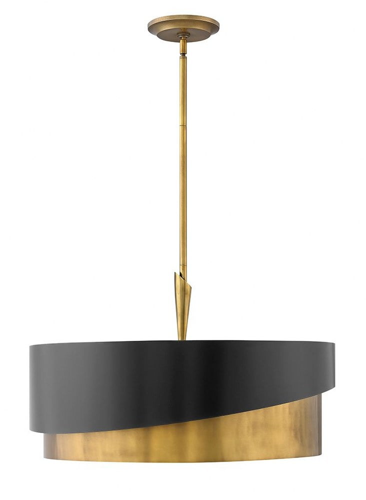 Heritage Brass 5-Light Fabric Drum Chandelier