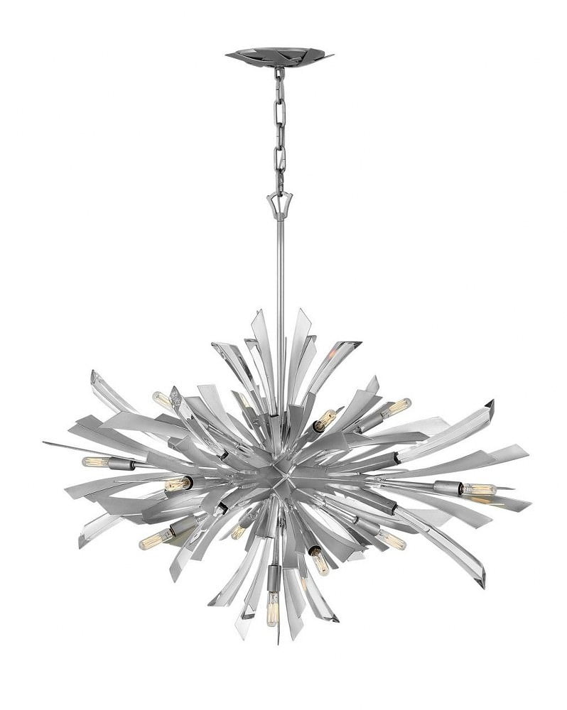 Vida 36-Inch Glacial Steel 13-Light Dimmable Sputnik Chandelier