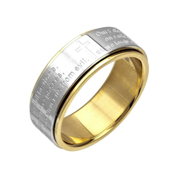 FR6972-15 The Lords Prayer Spinner Stainless Steel Ring - 15 in.