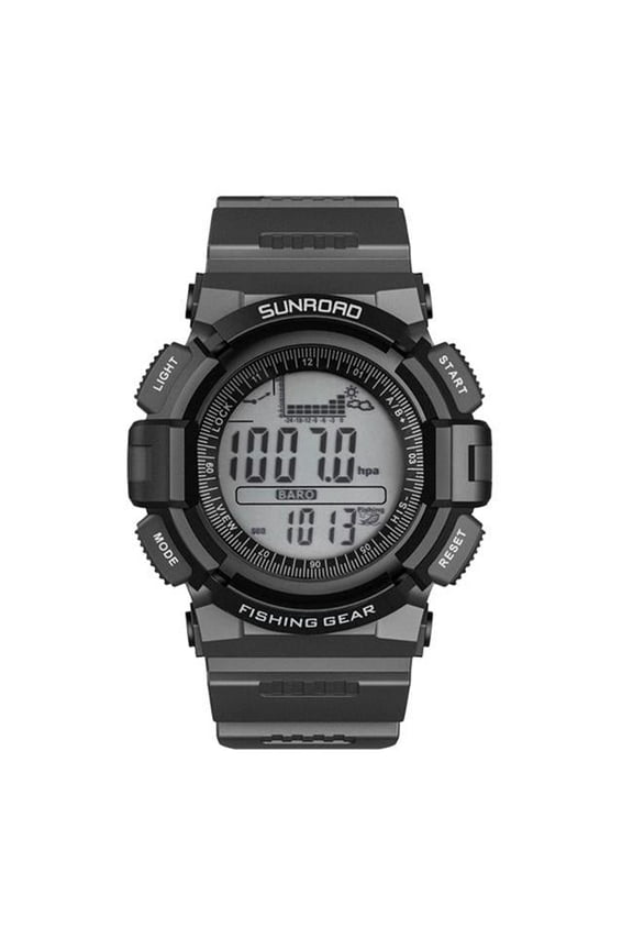 FR715A Men Fishing Barometer Watch, Black