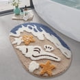 thumbnail image 1 of FRABE Beach Bathroom Rugs, Non Slip Soft Washable,Absorbent,with Starfish Shell,Ocean Sea Theme Bath Mat,for Shower Floor Decor, Kids Room, 22"x34", 1 of 10