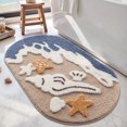 thumbnail image 1 of FRABE Beach Bathroom Rugs, Non Slip Soft Washable,Absorbent,with Starfish Shell,Ocean Sea Theme Bath Mat,for Shower Floor Decor, Kids Room, 24"x44", 1 of 10