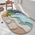 thumbnail image 1 of FRABE Beach Bathroom Rugs, Non Slip Bath Mat,Soft Washable,Absorbent Quick Dry,with Starfish Shell Ocean Sea Theme Bath Rug for Shower Floor, Kitchen Decor, Kids Room, 24"x44", 1 of 10