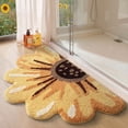 thumbnail image 1 of FRABE Floral Bath Mat, Sunflower Bathroom Rug, Non-Slip, Absorbent, Soft Plush Fluffy Yellow Bath Mat, Bedroom, and Living Room, 20x 36, 1 of 10