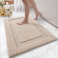 thumbnail image 1 of FRABE Non Slip Bathroom Rug with Rubber Backing, Ultra Absorbent Quick Dry Microfiber Bath Mat, Machine Washable, Beige, 16"x24", 1 of 9