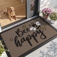 thumbnail image 1 of FRABE Non Slip Outdoor Door Mat Waterproof Rubber Entrance Doormat Low Profile Easy Clean Welcome Mats with Bee Happy Design 32"x48", 1 of 10
