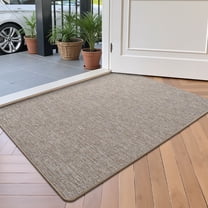 FRABE Ultra Thin Door Mat for Entryway, Low Profile Non Slip Rubber Backing Indoor Doormat, Easy Clean Welcome Entrance Mat for Inside House, Patio, Khaki 20"x32"