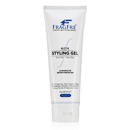 FRAGFRE Hair Gel for Men Firm Hold 8 oz - Men's Styling Gel for Extreme Hair Styles - Paraben Free Fragrance Free Hypoallergenic - Vegan Gluten Free