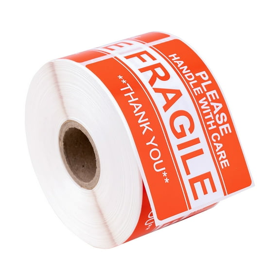 FRAGILE PLEASE HANDLE WITH CARE Pre-Printed Labels/Stickers (2" x 3") 3 Rolls / 500 Labels per Roll