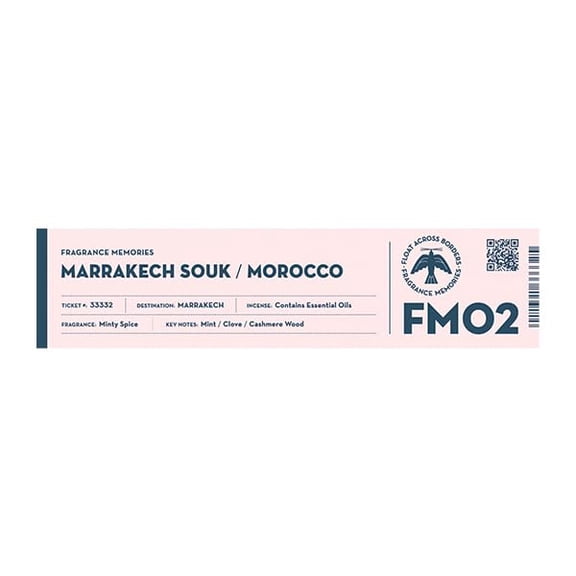 nippon kodo Fragrance Memories - FM 02 Marrakech Souk/Morocco (15 Sticks), Japanese Quality Incense, Since 1575