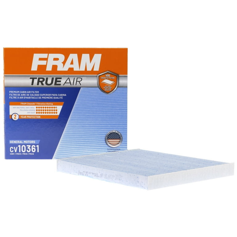 FRAM CV10361 TrueAir Premium Cabin Air Filter with N95 Grade