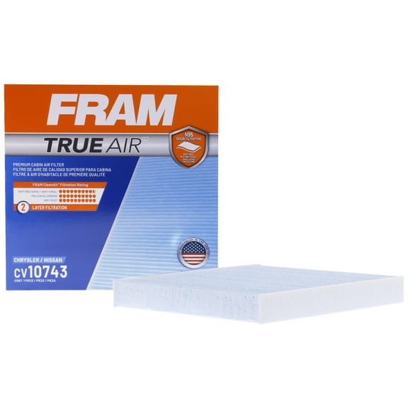 FRAM CV10743 TrueAir Premium Cabin Air Filter with N95 Grade Filter Media for Select Chrysler and Nissan Vehicles