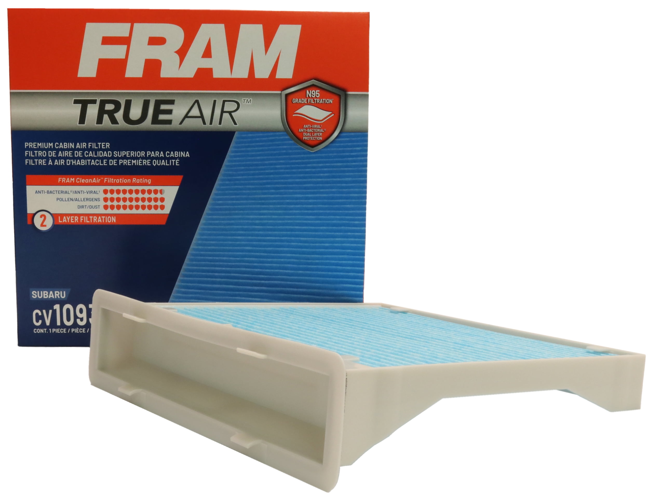 FRAM CV10930 TrueAir Premium Cabin Air Filter with N95 Grade Filter