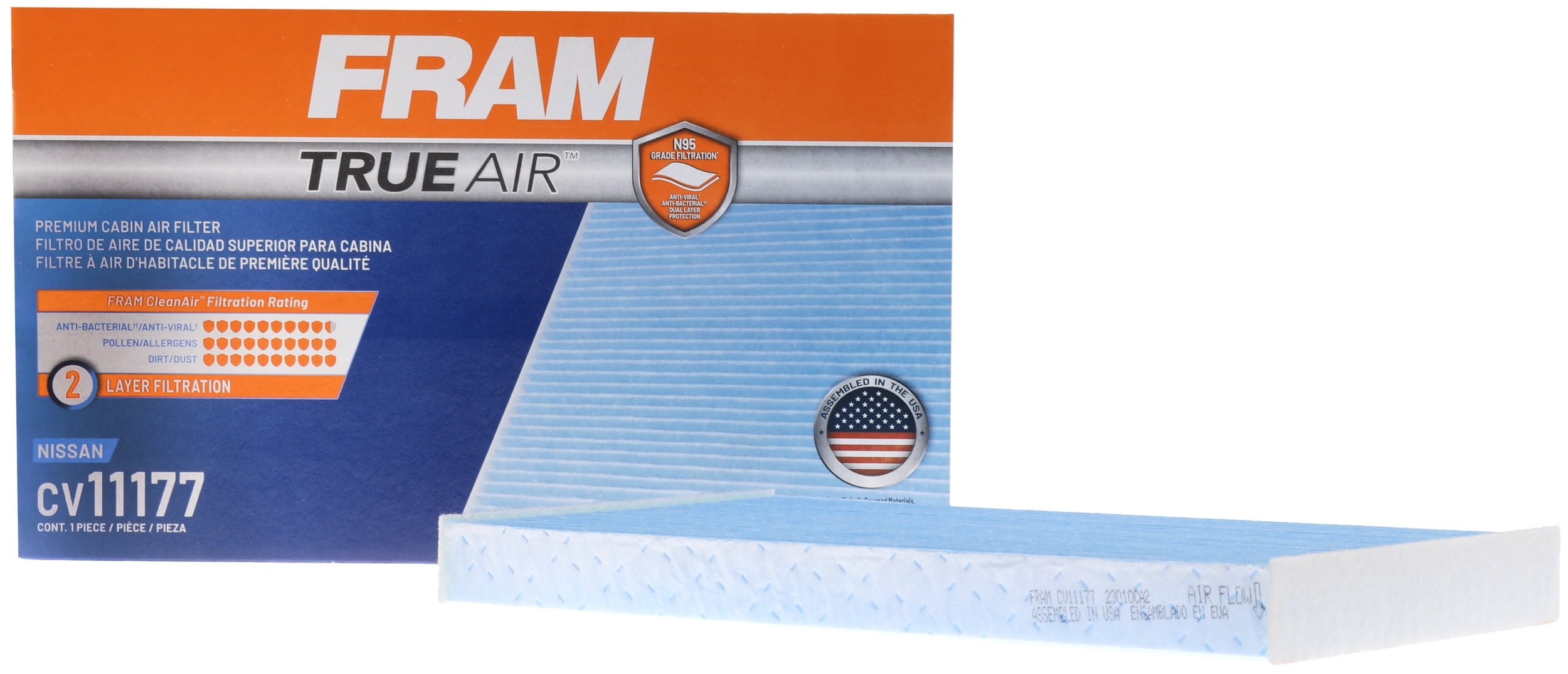 FRAM CV11177 TrueAir Premium Cabin Air Filter with N95 Grade Filter Media for Select Ford Vehicles