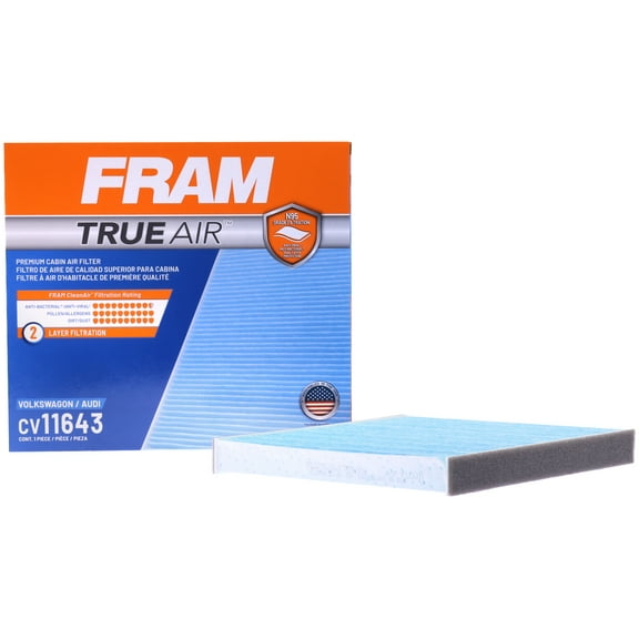 FRAM CV11643 TrueAir Premium Cabin Air Filter with N95 Grade Filter Media for Select VW and Audi Vehicles