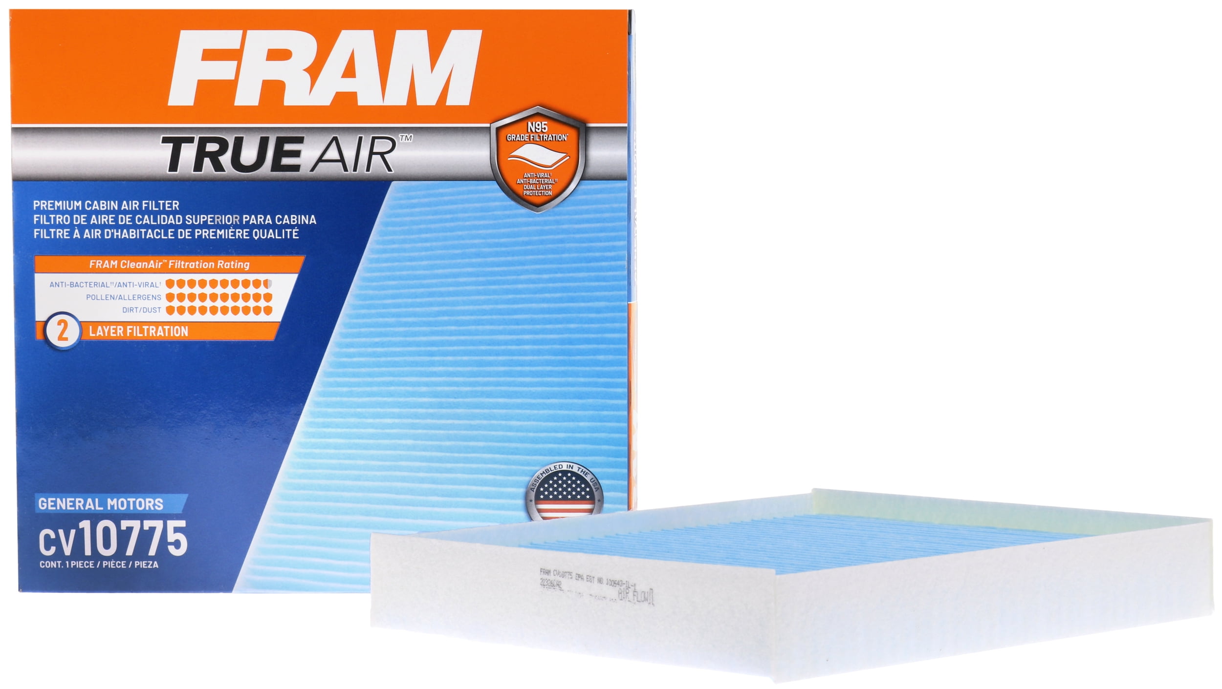 FRAM CV11775 TrueAir Premium Cabin Air Filter with N95 Grade Filter Media for Select Ford Vehicles