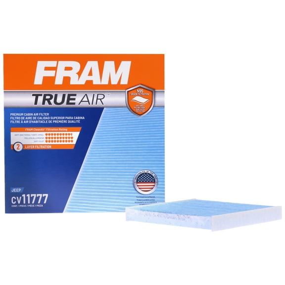 FRAM CV11777 TrueAir Premium Cabin Air Filter with N95 Grade Filter Media for Jeep Wrangler