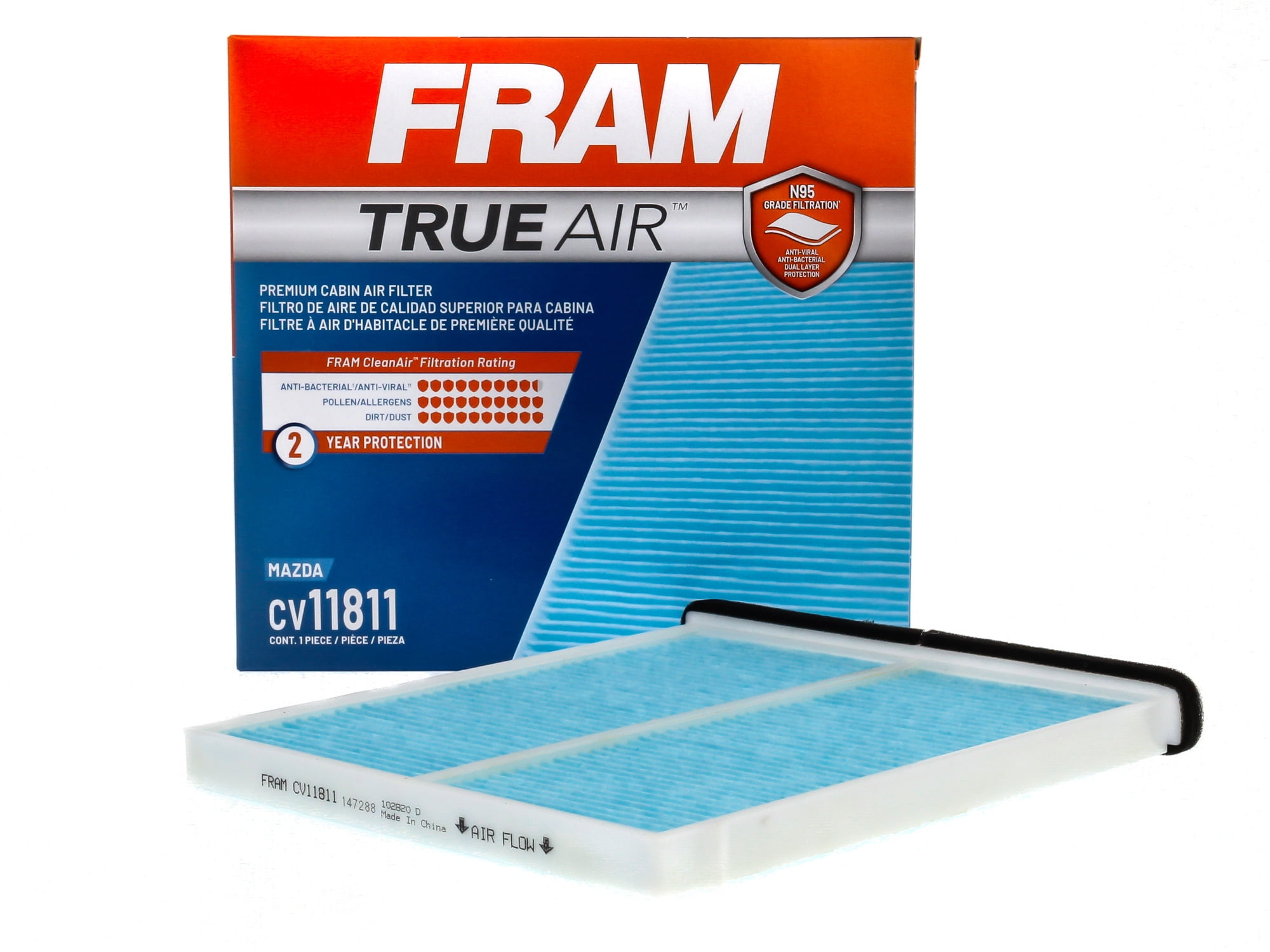 FRAM CV11811 TrueAir Premium Cabin Air Filter with N95 Grade Filter Media for Select Mazda