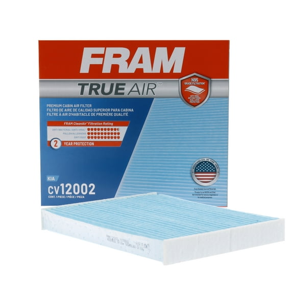 FRAM CV12002 TrueAir Premium Automotive Replacement Cabin Air Filter with N95 Grade Filter Media, for Select Kia Vehicles