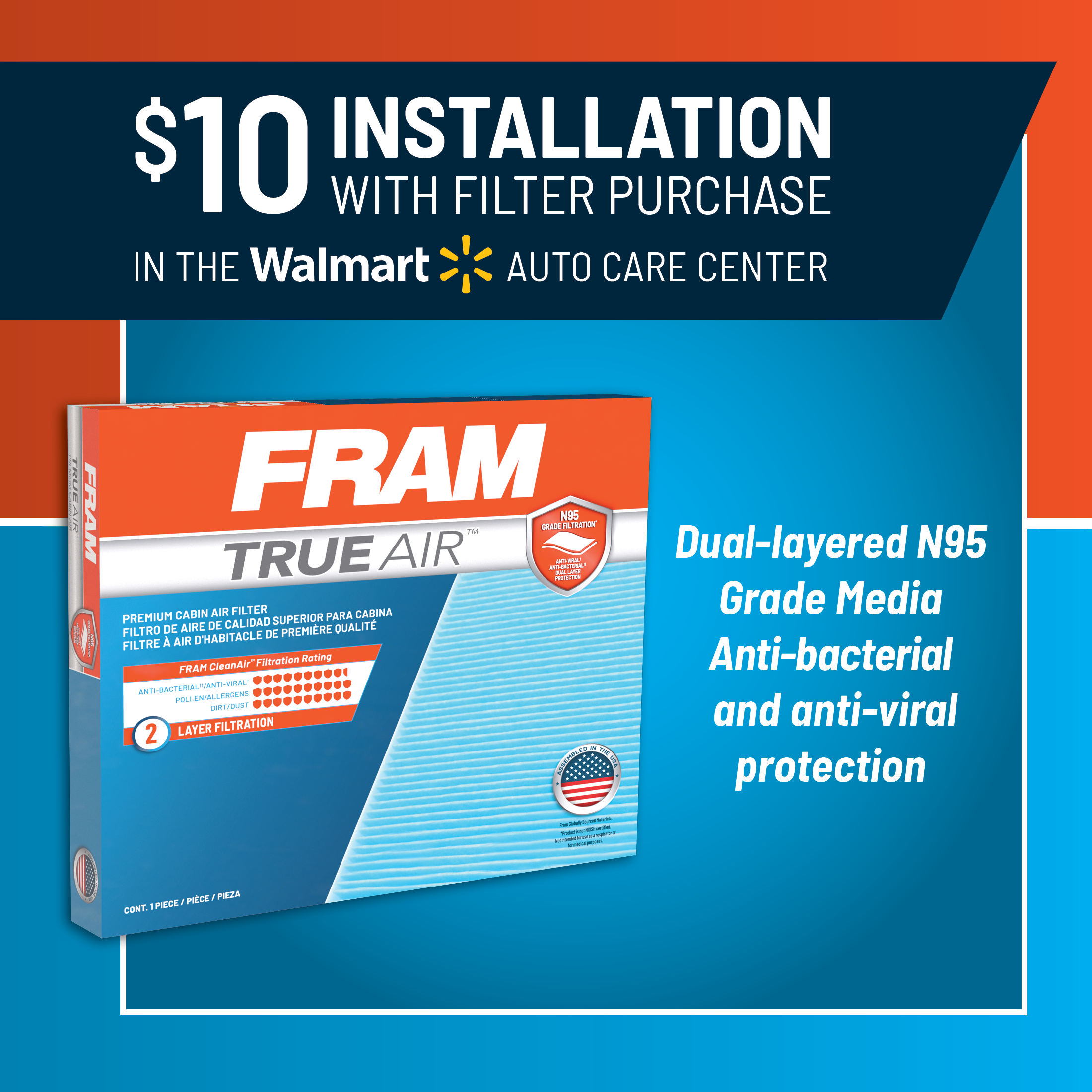 K&N Cabin Air Filter Washable and Reusable Designed For Select 2010