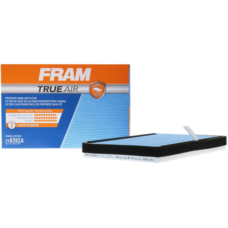 FRAM CV8392A TrueAir Premium Cabin Air Filter with N95 Grade