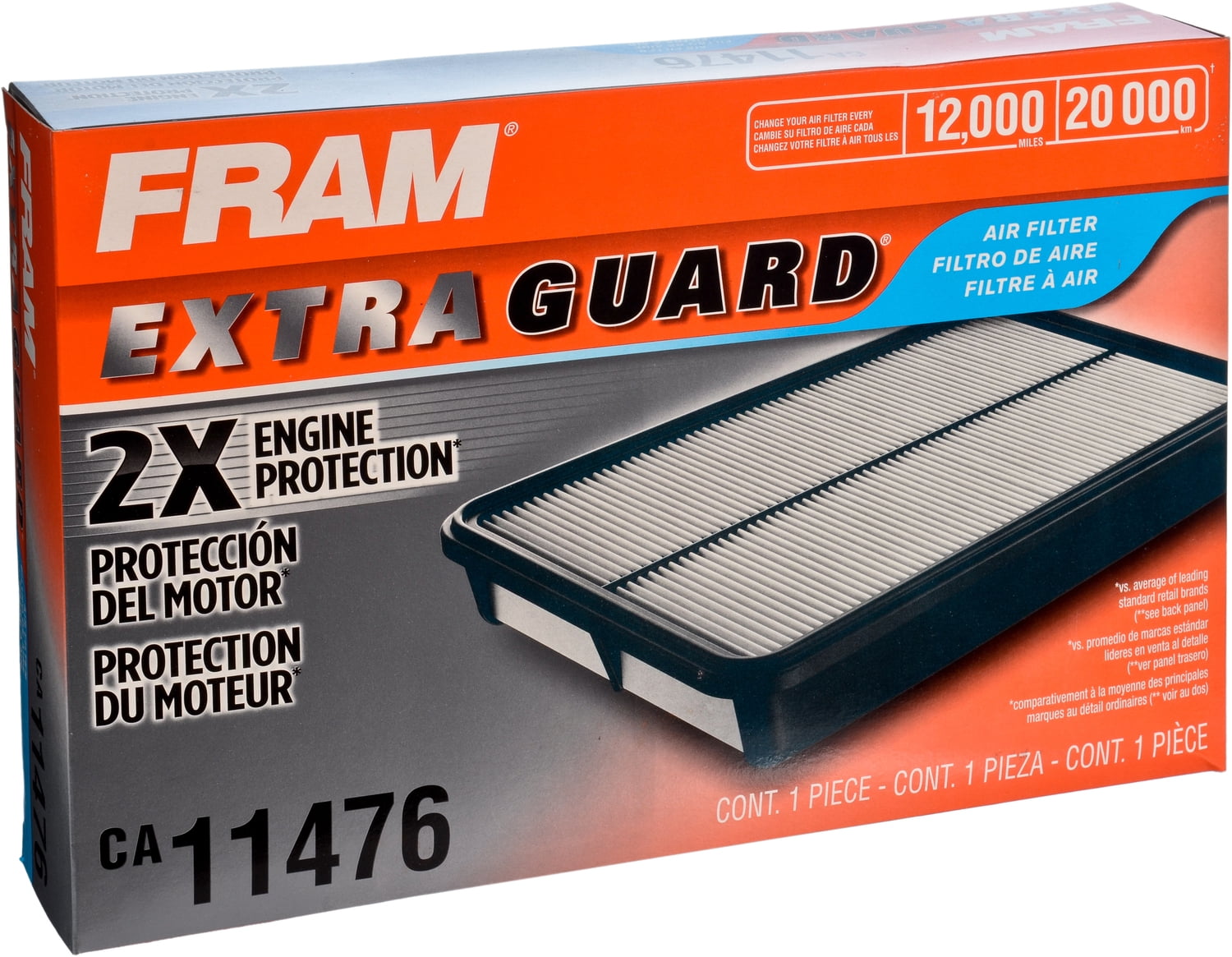 FRAM Extra Guard CA11476 Genuine Engine Air Filter 2013-2017 Honda Accord, 2015-2020 Acura TLX