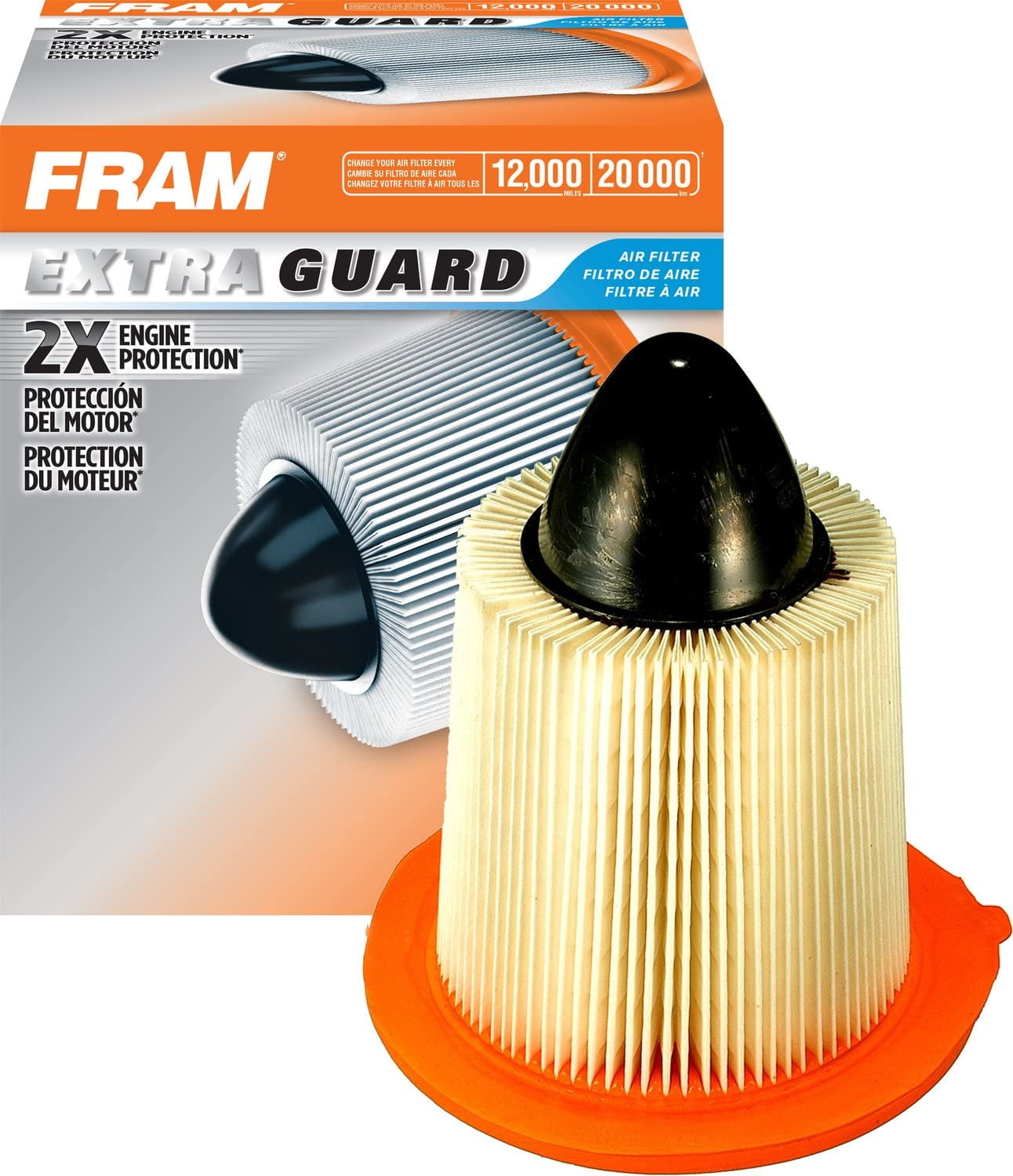 FRAM Extra Guard Engine Air Filter Replacement, Easy Install w/Advanced Engine Protection and