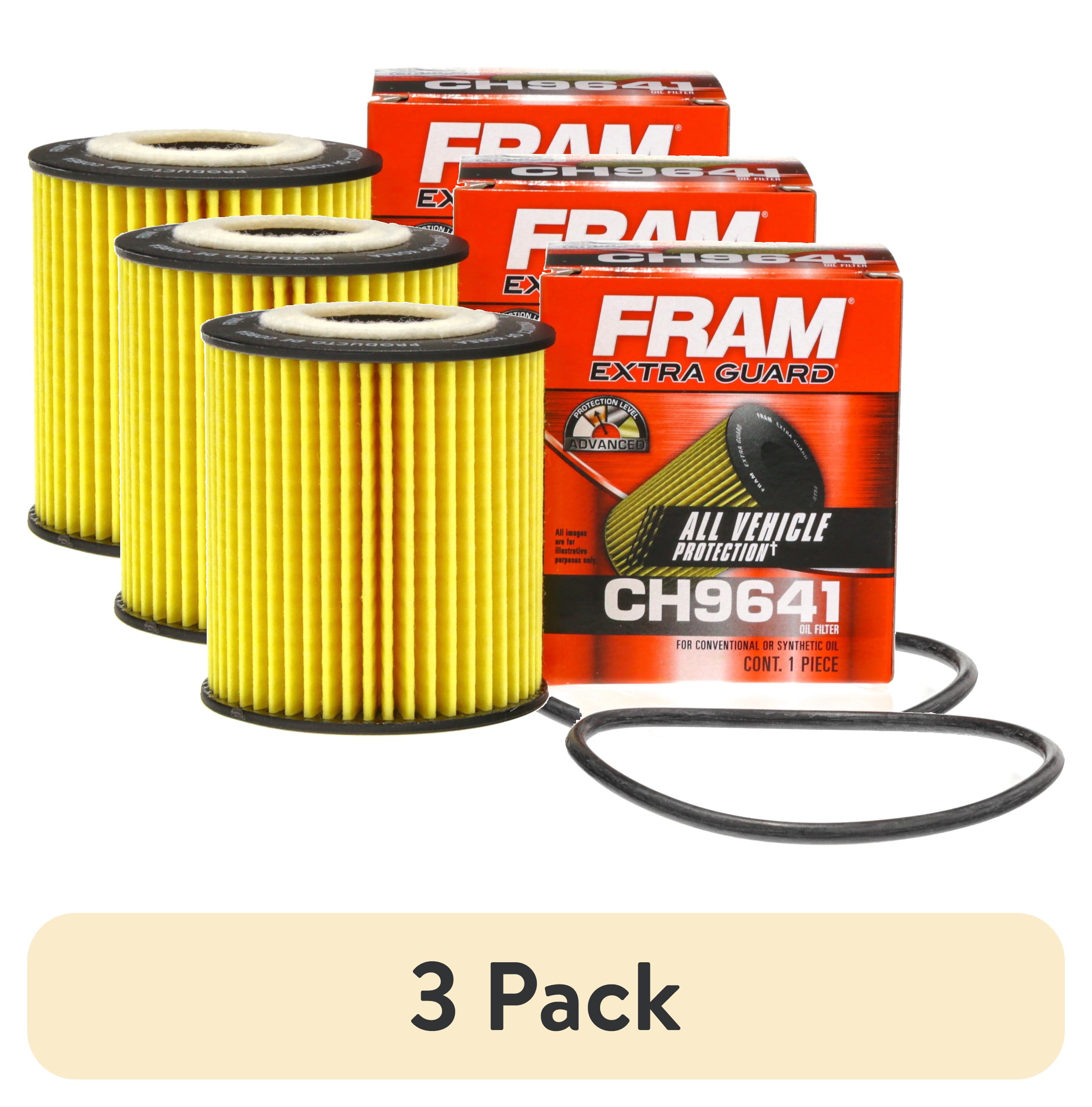 (3 pack) FRAM Extra Guard Oil Filter, CH9641, 10K Miles, Replacement