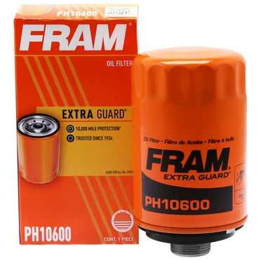 FRAM Extra Guard Oil Filter, PH10600, 10K Miles, Replacement Oil Filter Fits Select Vehicles