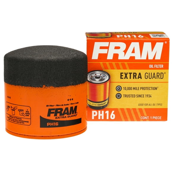 FRAM Extra Guard Oil Filter, PH16, 10K Miles, Replacement Oil Filter Fits Select Vehicles