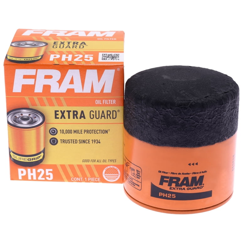 FRAM Extra Guard Oil Filter PH25 10K mile Replacement Oil Filter