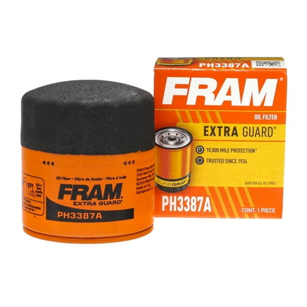 FRAM Extra Guard Oil Filter, PH3387A, 10K Miles, Replacement Oil Filter Fits Select Vehicles