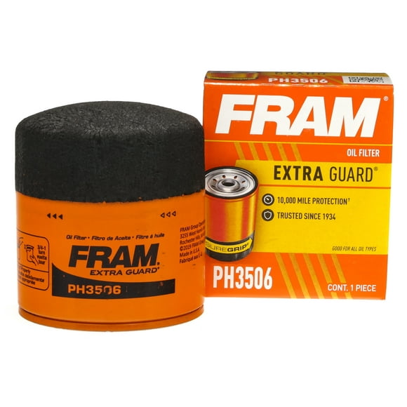 FRAM Extra Guard Oil Filter, PH3506, 10K Miles, Replacement Oil Filter Fits Select Vehicles