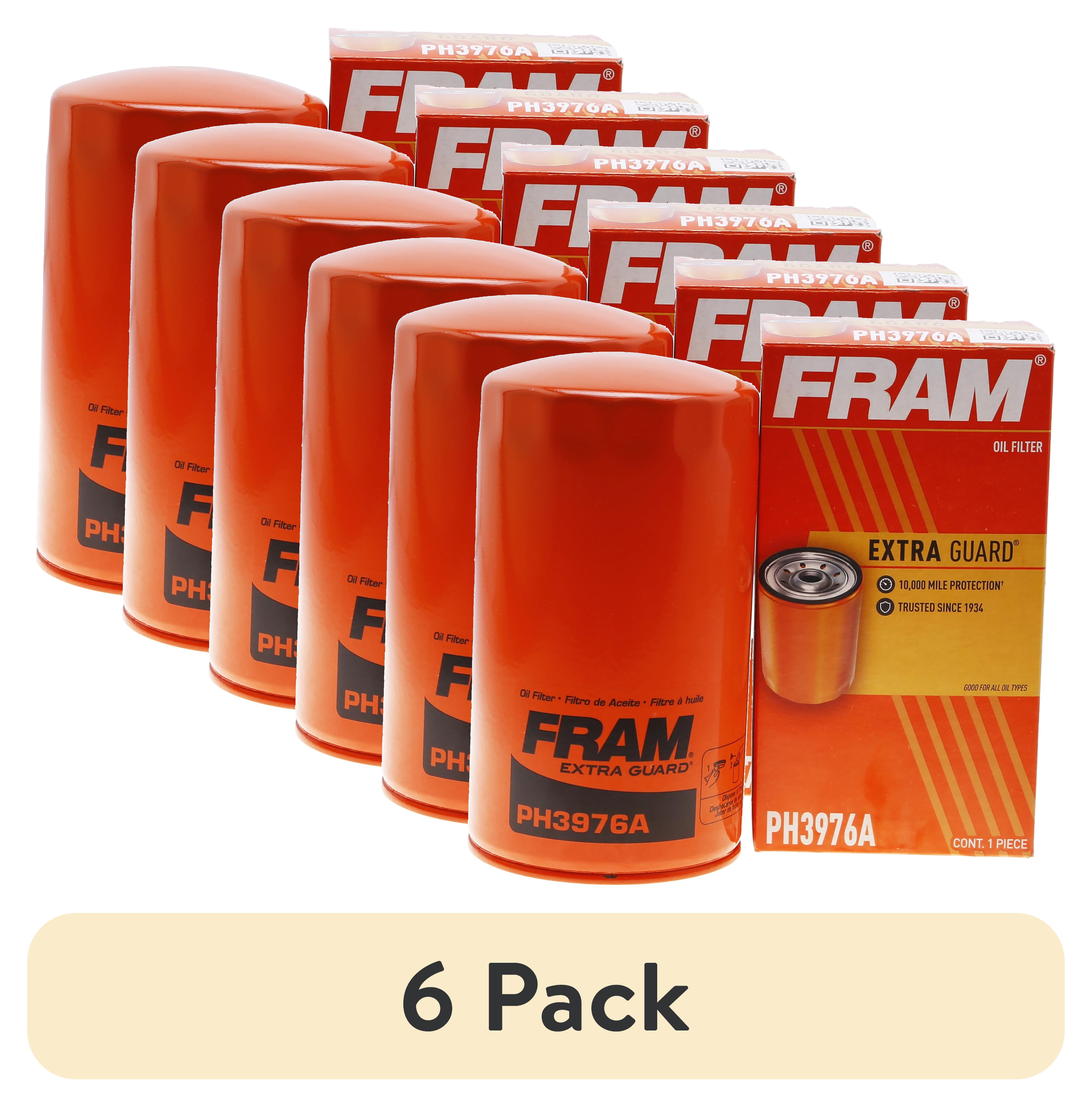 (6 pack) FRAM Extra Guard Oil Filter, PH3976A, 10K Miles, Replacement