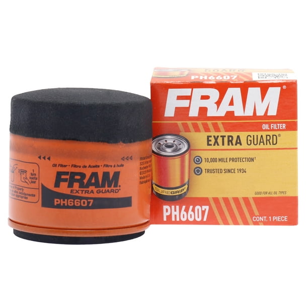 FRAM Extra Guard Oil Filter, PH6607, 10K Miles, Replacement Oil