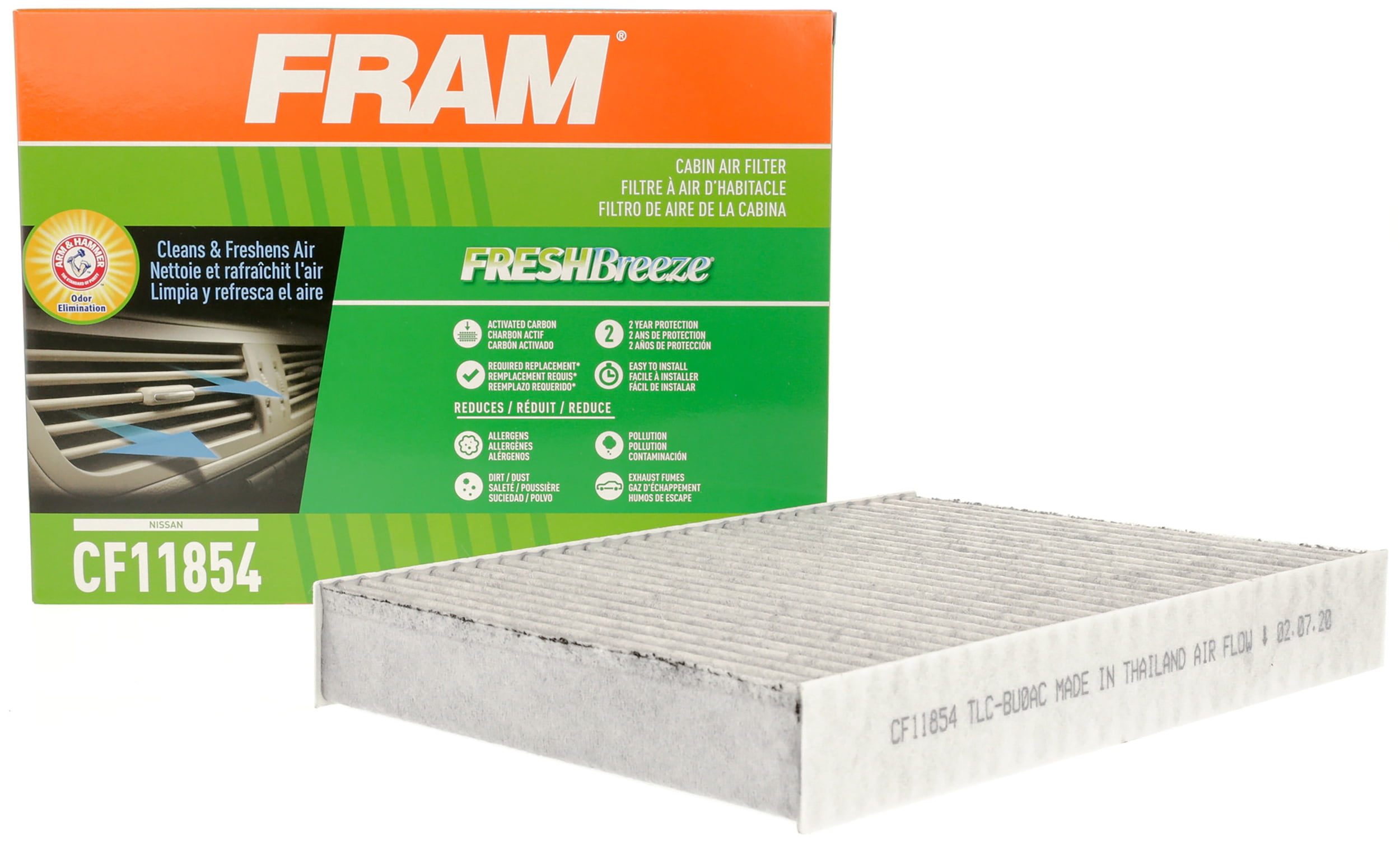 FRAM Fresh Breeze, CF11854, 20K Miles, Cabin Air Filter for Select Vehicle