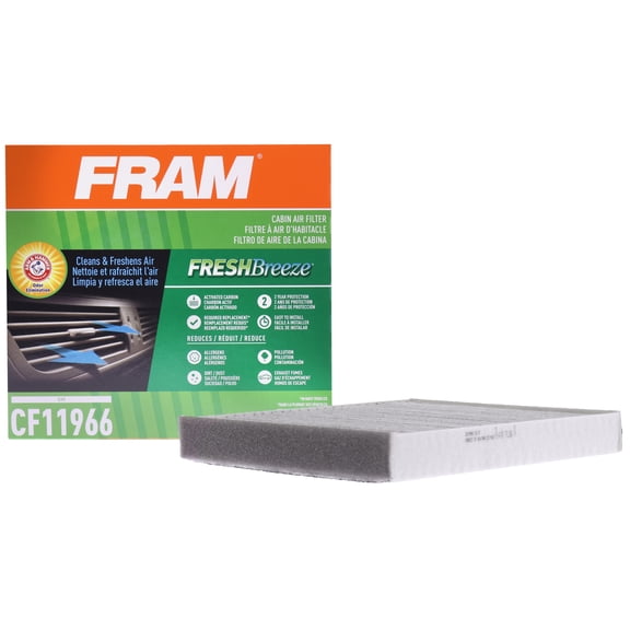 FRAM Fresh Breeze CF11966 Cabin Air Filter for Select Buick, Cadillac, Chevrolet and GMC Vehicles with Arm and Hammer Baking Soda Fits select: 2018-2024 CHEVROLET EQUINOX