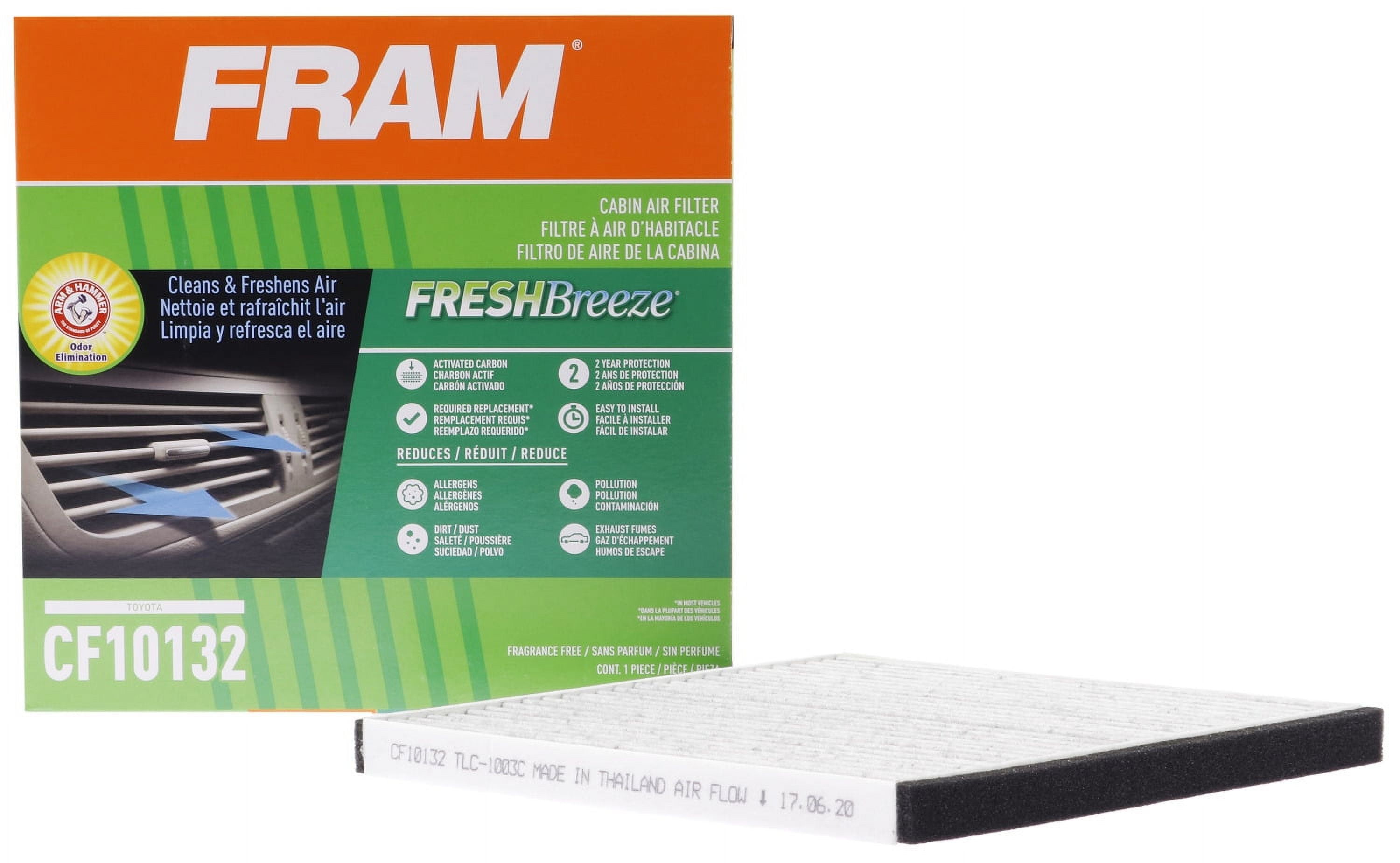 FRAM Fresh Breeze Cabin Air Filter with Arm & Hammer Baking Soda, for Select Lexus and Toyota Vehicles