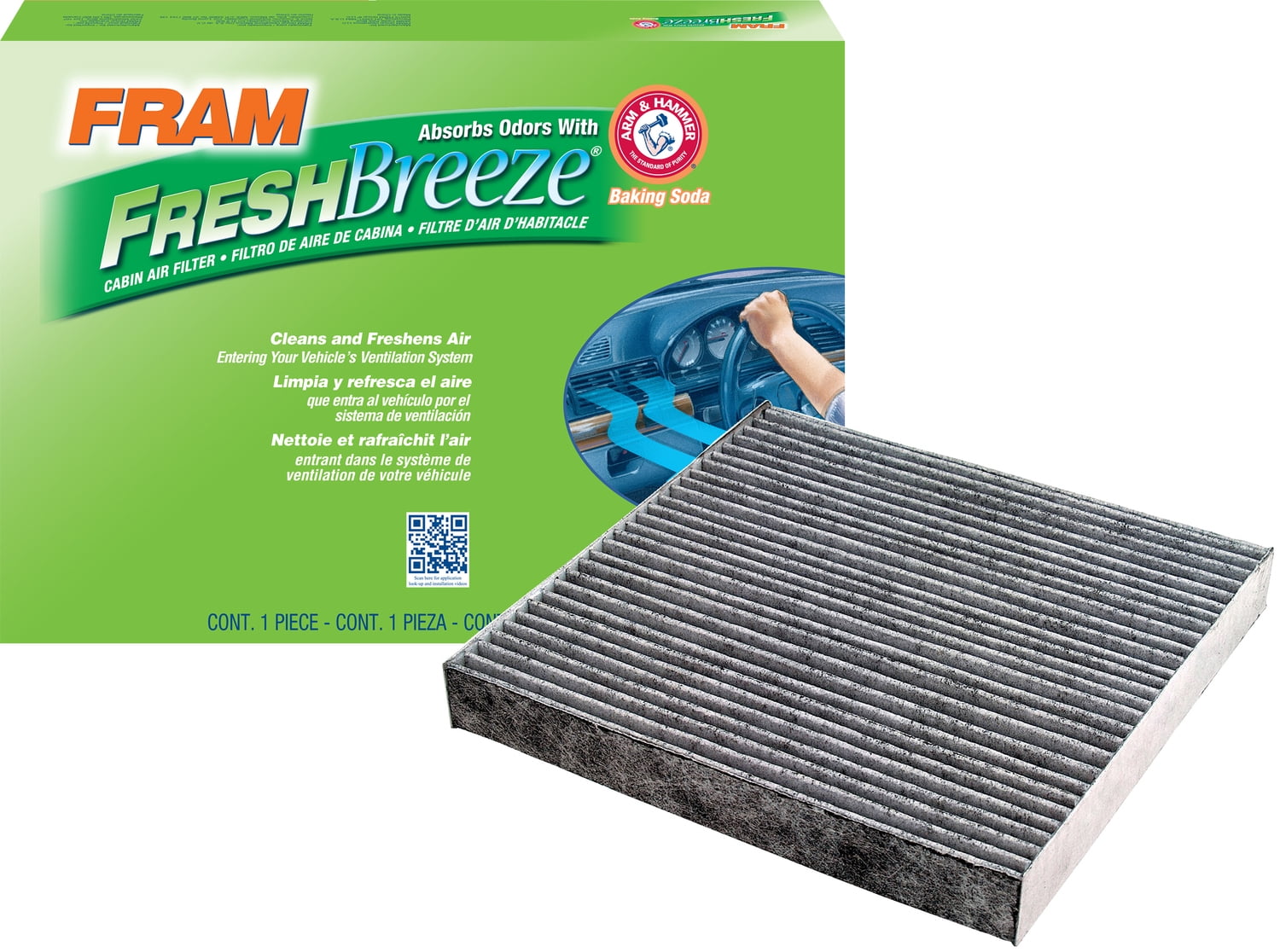 FRAM Fresh Breeze Cabin Air Filter with Arm & Hammer for Honda